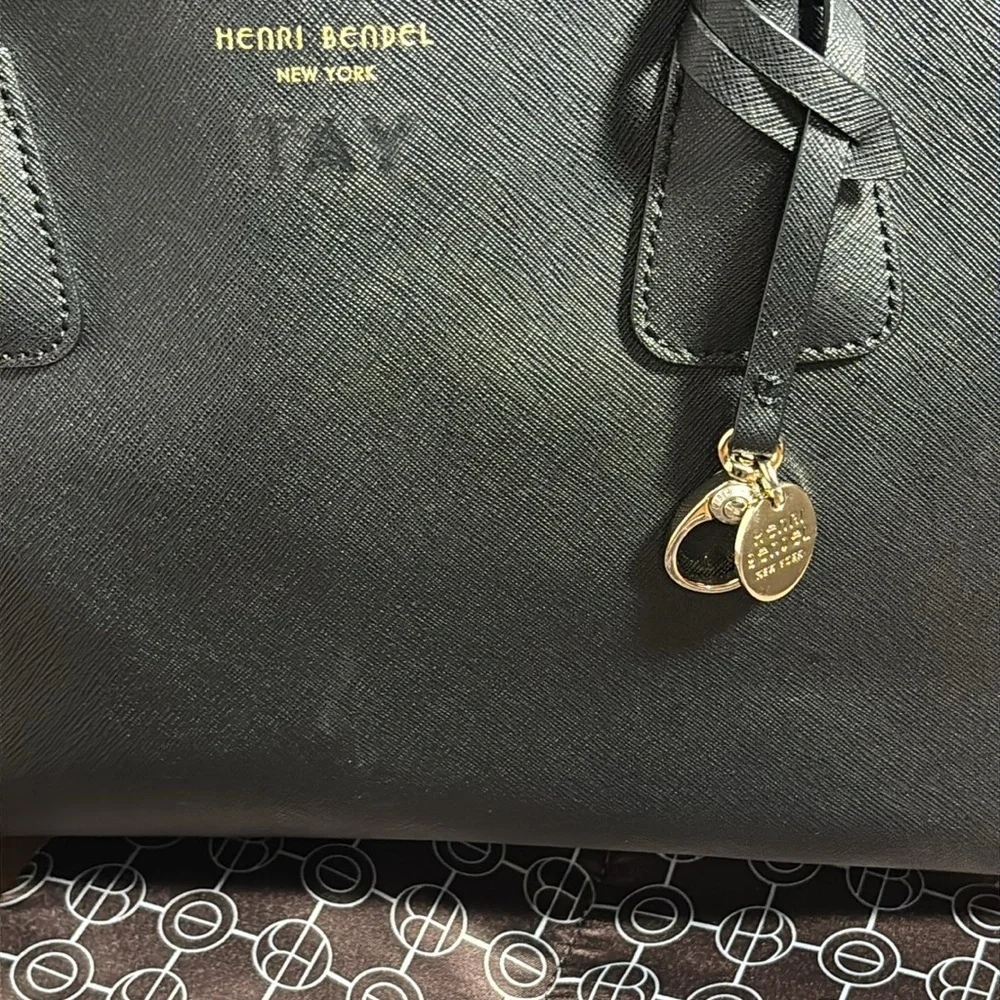 Henri Bendel Black Diaper Bag Tote w Changing Mat Large Travel Baby Bag